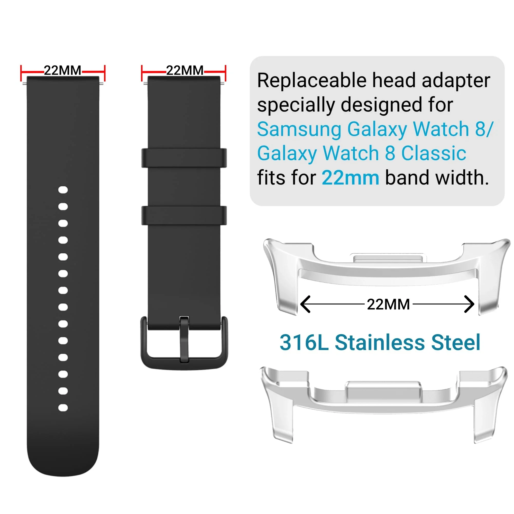 2PCS Stainless Steel Watch Ada - огляд і ціна Watch Band Connector