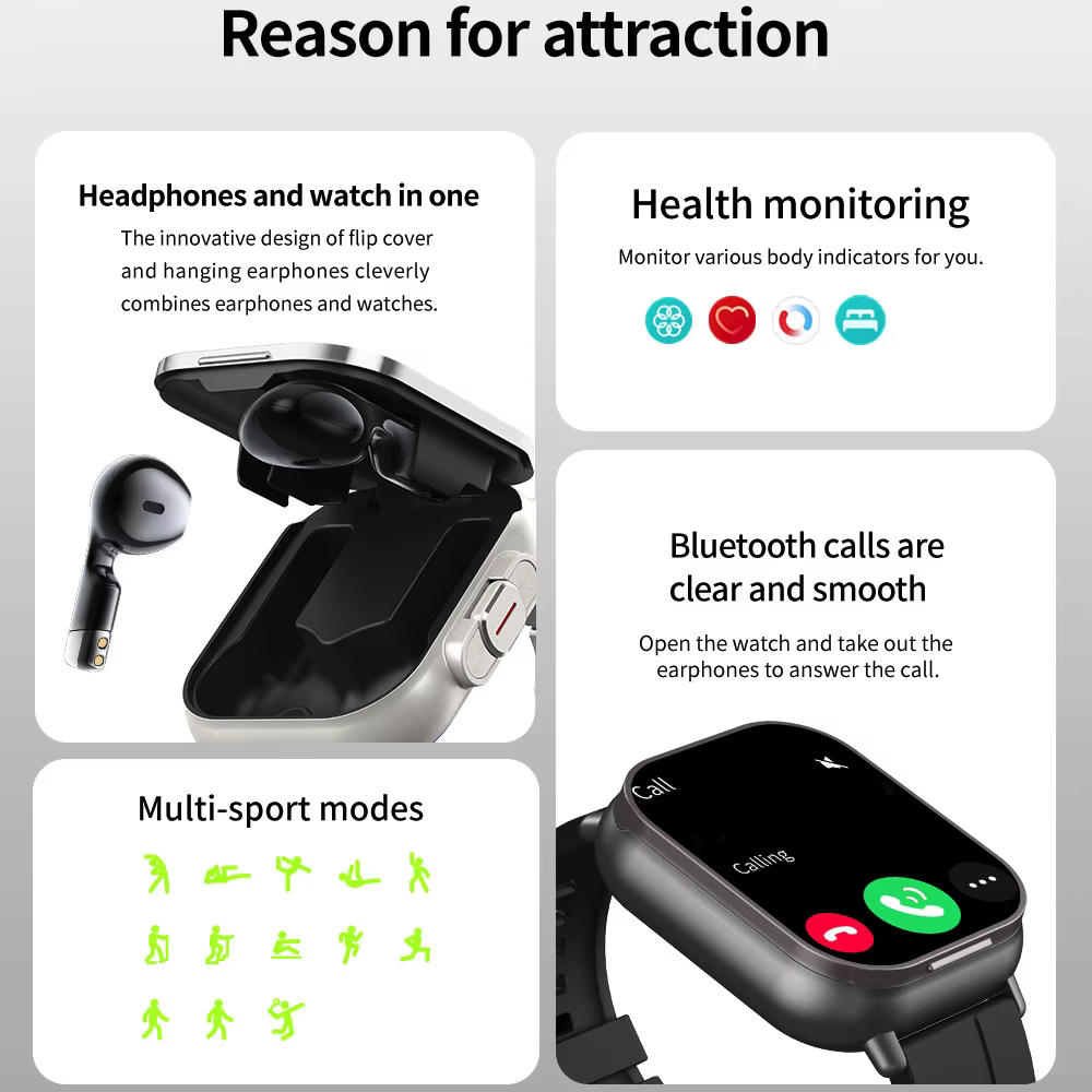 Headset 2 in 1 Smart Watch BT  - огляд і ціна Smartwatch Headset